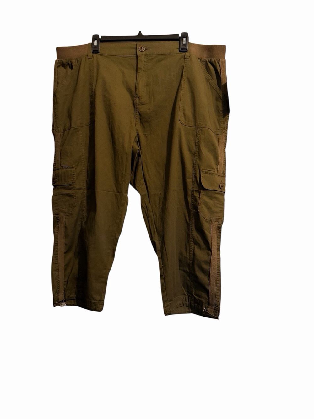 NWT Kiwi Fresh Dark Olive Lightweight Capri Pants Women's Size 16 New